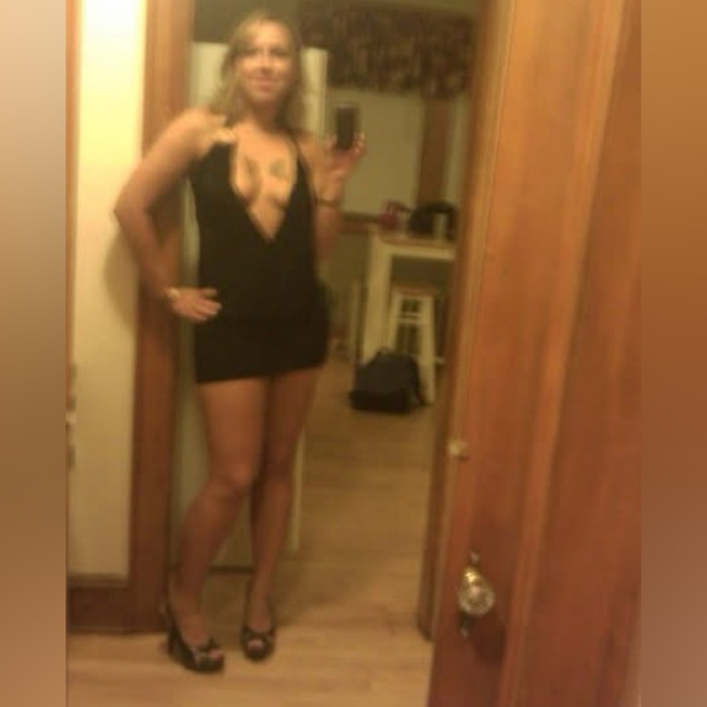 Forplay Deep Plunge Halter Mini Dress